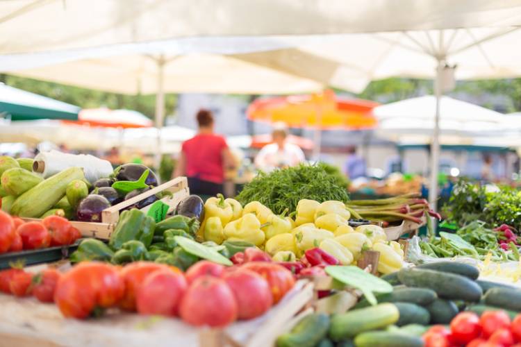 A view of a farmers market in St. Augustine